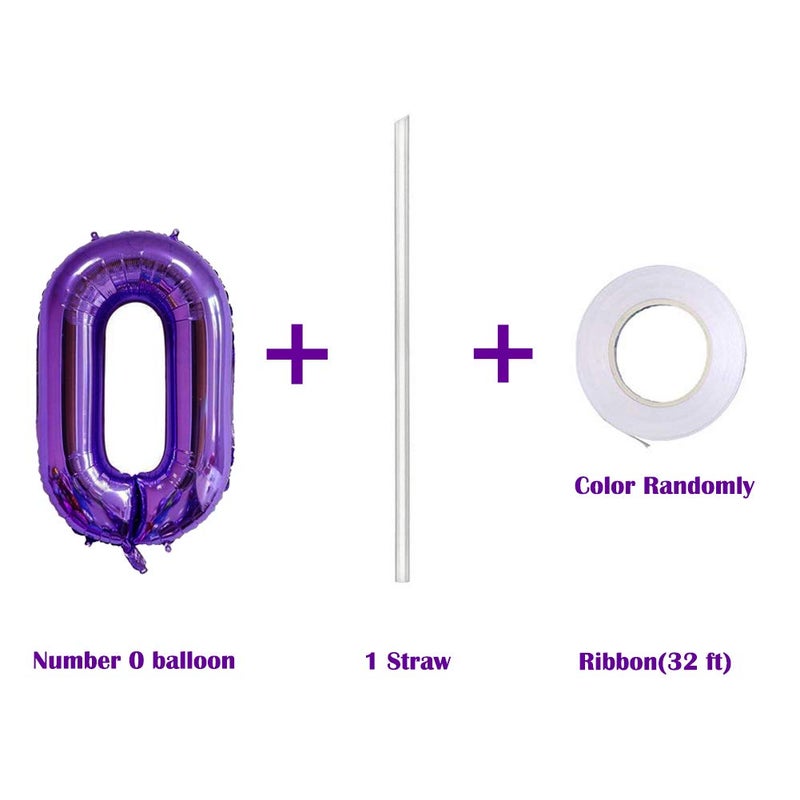 MoMo Balloon 40 Inch Jumbo Purple Number 4 Balloon Giant Balloons Prom Balloons Helium Foil Mylar Huge Number Balloons for Birthday Party Decorations/Wedding/Anniversary - Image 3